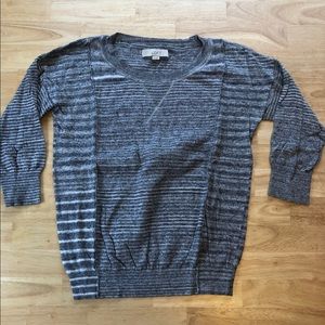 Loft XS gray sweater w metallic stripe